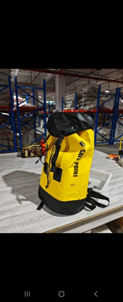 Safe Point equipment bag in the warehouse